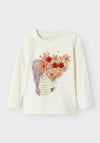 Name It Mini Girl Otrea Long Sleeve Top, Cream