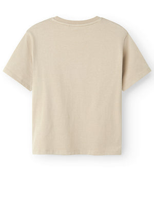 Name It Kid Girl Obia Short Sleeve Tee, Beige