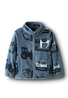 Name It Mini Boy Meeko Print Fleece Jacket, Grey