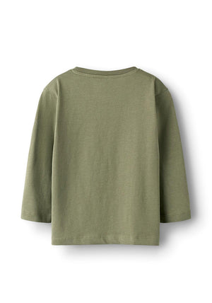 Name It Mini Boy Salan Panda Long Sleeve Top, Green
