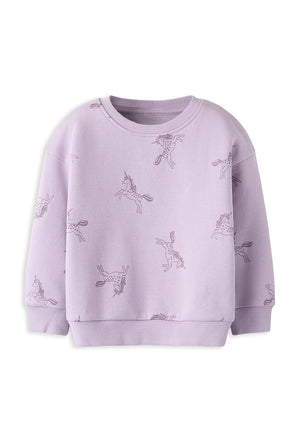 Name It Mini Girl Solea Long Sleeve Print Sweater, Lilac