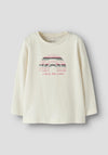 Name It Mini Girl Lindus Rainbow Long Sleeve Top, Off White