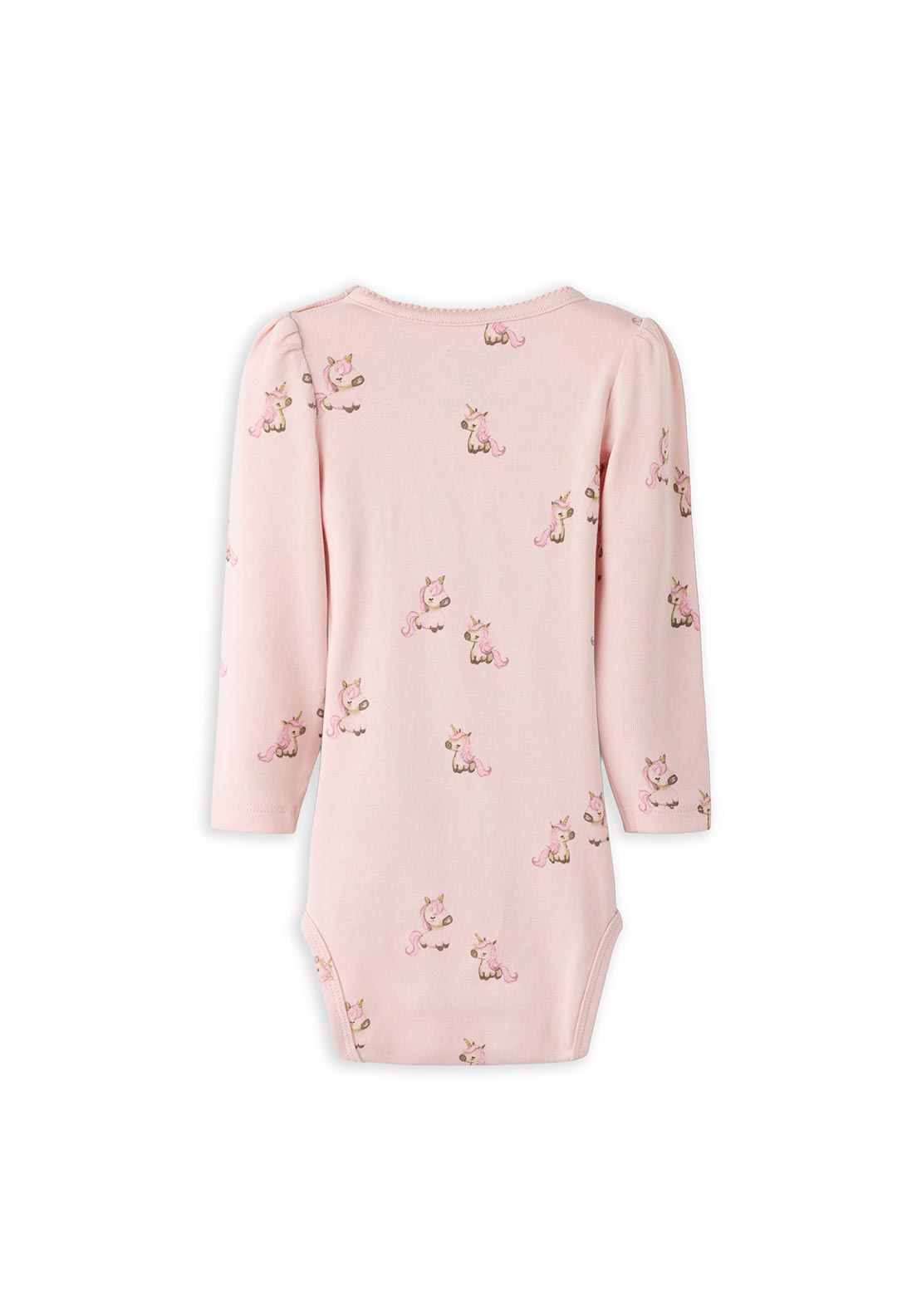Name It Baby Girl Laurie Unicorn Long Sleeve Bodysuit, Pink
