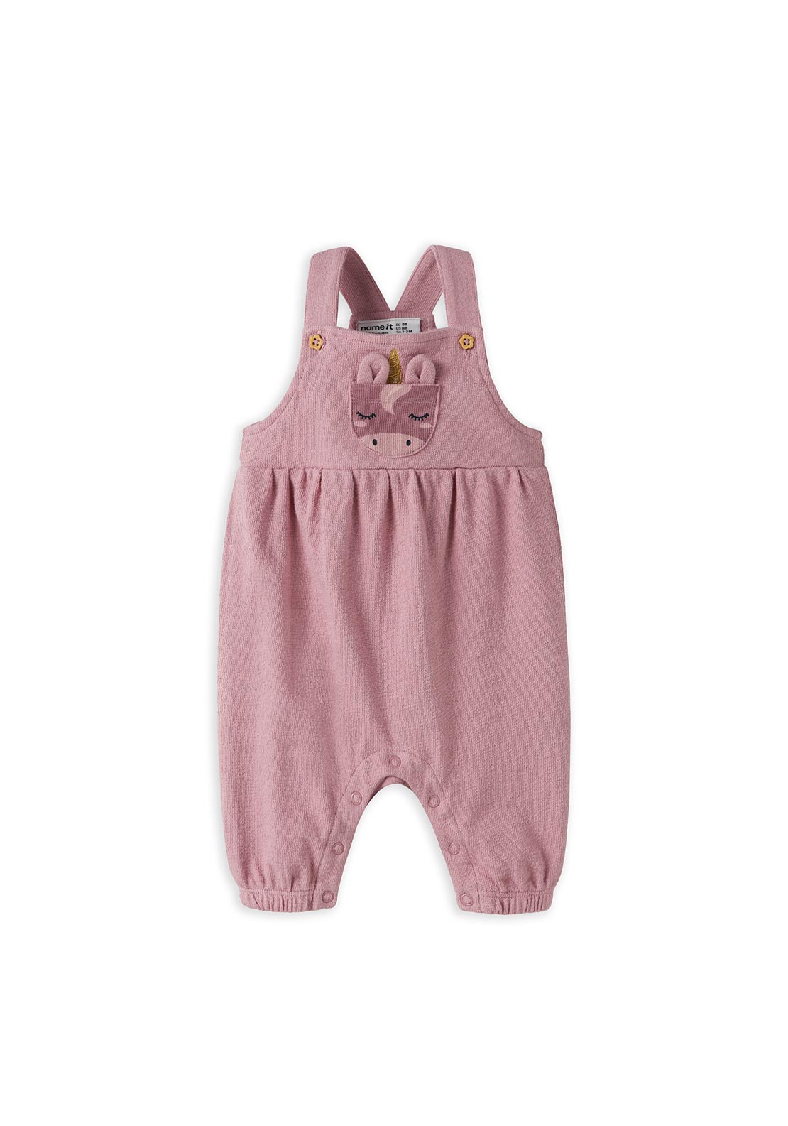 Name It Baby Girl Leah Unicorn Romper, Pink