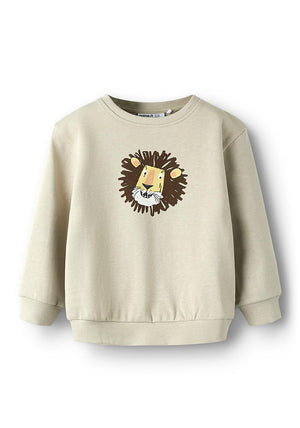 Name It Mini Boy Saku Lion Long Sleeve Sweater, Beige