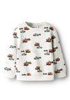 Name It Mini Boy Kian Truck Long Sleeve Sweater, Grey