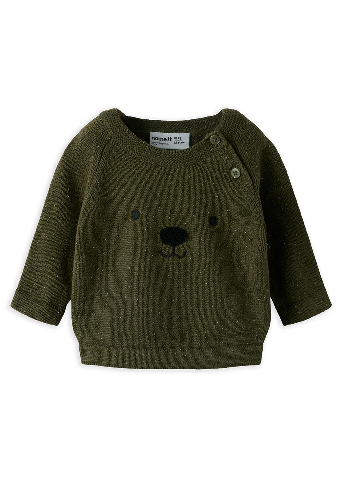 Name It Baby Boy Othello Long Sleeve Jumper, Green