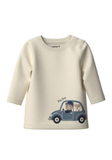 Name It Baby Boy Osmar Teddy Long Sleeve Top, Cream
