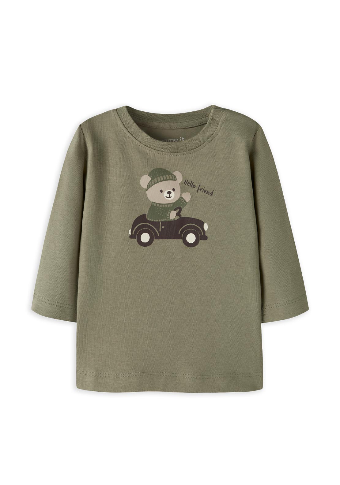 Name It Baby Boy Osmar Teddy Long Sleeve Top, Green