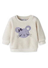 Name It Baby Girl Olivine Fleece Sweater, Cream