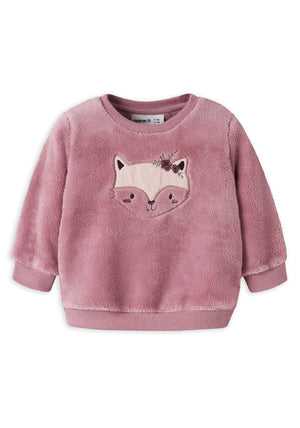 Name It Baby Girl Olivine Fleece Sweater, Pink