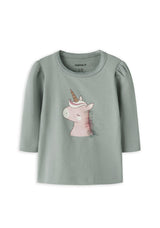 Name It Baby Girl Lotta Long Sleeve Top, Green