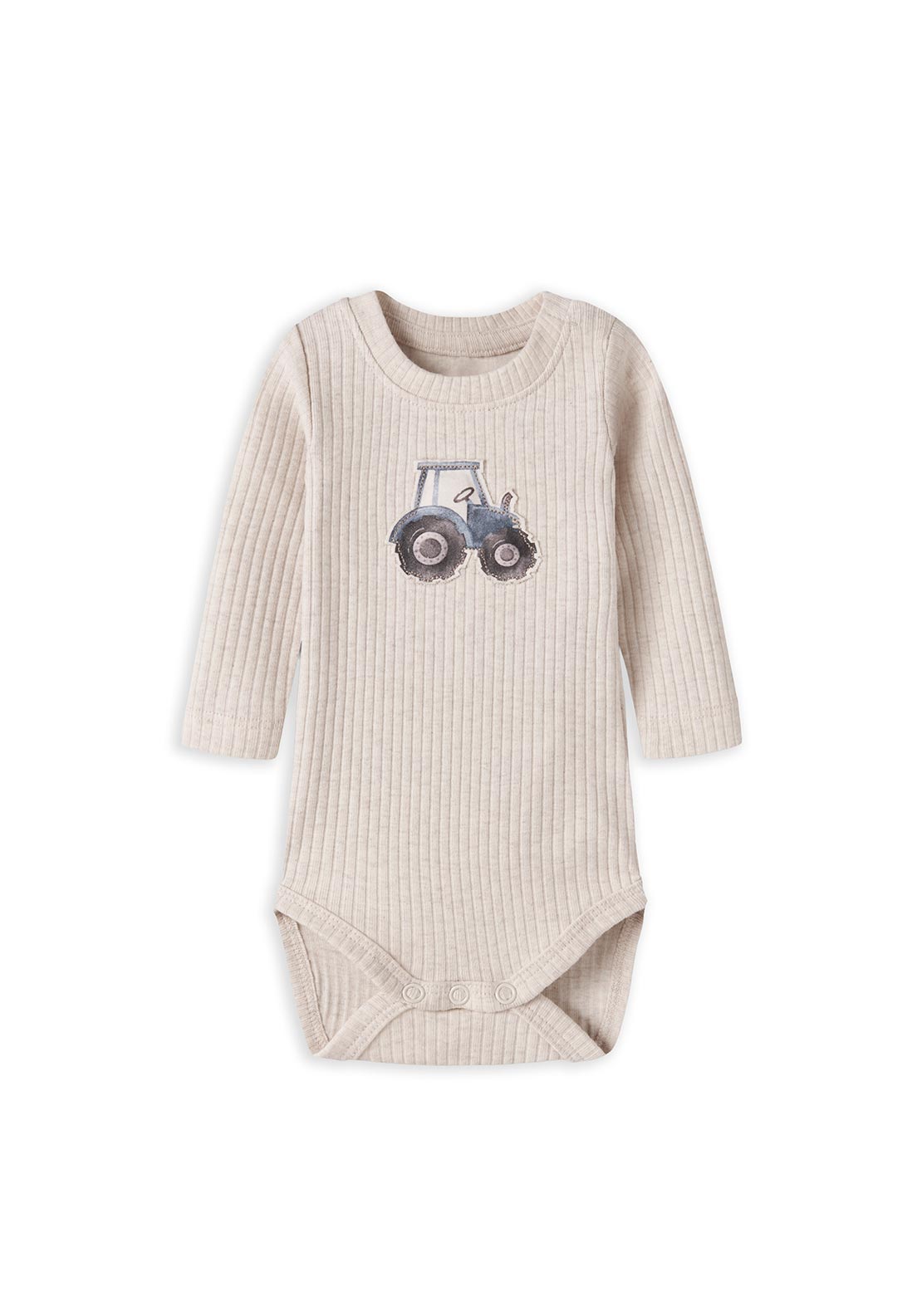 Name It Baby Boy Milias Long Sleeve Bodysuit, Beige