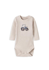 Name It Baby Boy Milias Long Sleeve Bodysuit, Beige