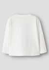 Name It Mini Girl Veen Cat Long Sleeve Top, White