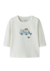 Name It Baby Boy Herro Animal Detail Long Sleeve Top, White