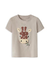 Name It Baby Boy Hole Giraffe Short Sleeve Tee, Beige