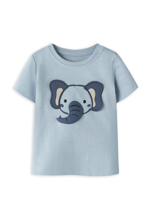 Name It Baby Boy Hole Giraffe Short Sleeve Tee, Blue
