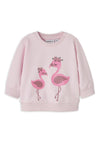 Name It Baby Girl Hall Flamingo Long Sleeve Sweater, Pink