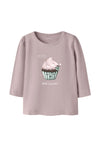 Name It Baby Girl Nu Cupcake Long Sleeve Top, Purple
