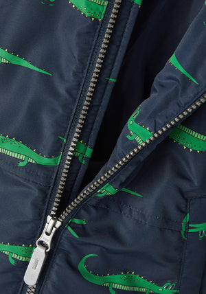 Name It Mini Boys Crocodile Zone Maxi Jacket, Dark Sapphire