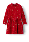 Name It Mini Girl Rifly Long Sleeve Velvet Dress, Jester Red