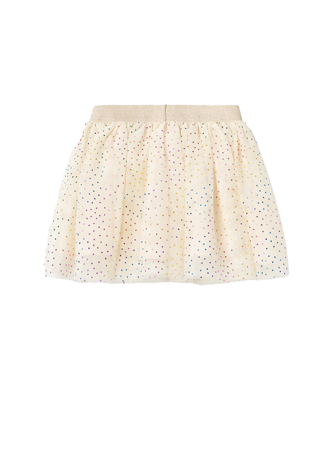 Name It Mini Girl Vaboss Glitter Tulle Skirt, Buttercream