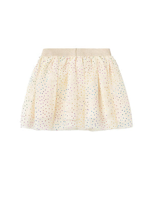 Name It Mini Girl Vaboss Glitter Tulle Skirt, Buttercream