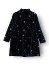Name It Mini Girl Rifly Long Sleeve Velvet Dress, Dark Sapphire