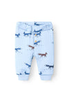Name It Baby Boy Rolin Print Quilted Trouser, Zen Blue