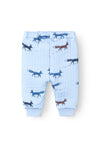 Name It Baby Boy Rolin Print Quilted Trouser, Zen Blue