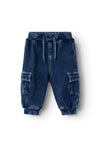Name It Baby Boy Ben Baggy Cargo Jeans, Medium Blue Denim