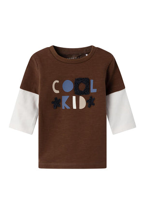Name It Baby Boy Siman Long Sleeve Top, Mustang