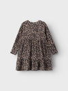 Name It Mini Girl Leopard Dress, Oxford Tan