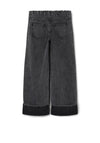 Name It Kid Girl Rose Wide Leg Jeans, Dark Grey Denim