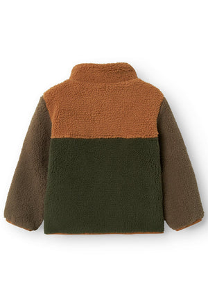 Name It Mini Boy Monico Teddy Fleece Jacket, Beige