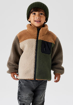 Name It Mini Boy Monico Teddy Fleece Jacket, Beige