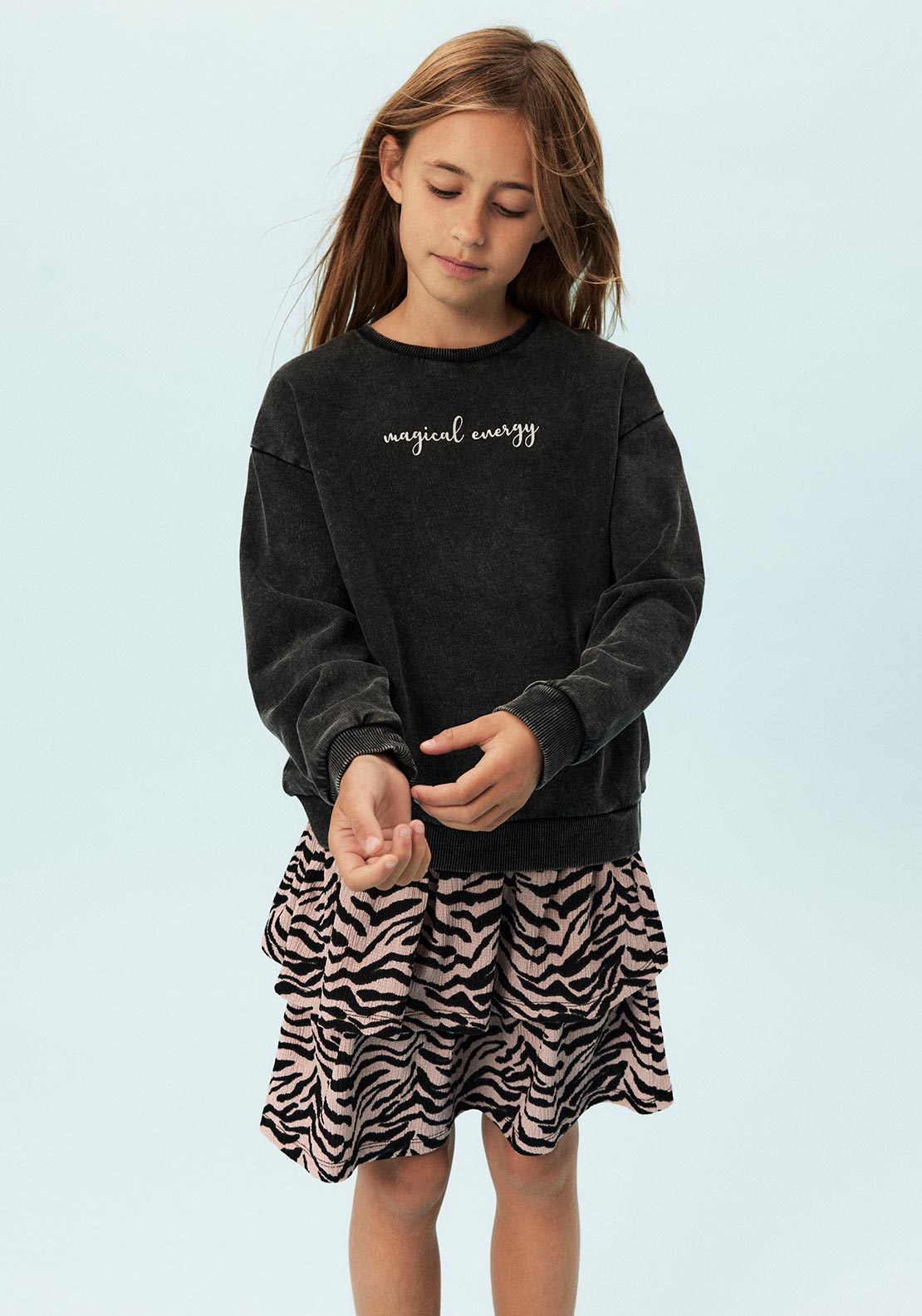 Name It Kid Girl Liva Long Sleeve Sweater, Black