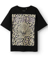 Name It Kid Girl Suri Def Leppard Short Sleeve Tee, Black