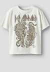 Name It Kid Girl Suri Def Leppard Short Sleeve Tee, White