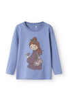Name It Mini Girl Otrea Long Sleeve Top, Blue