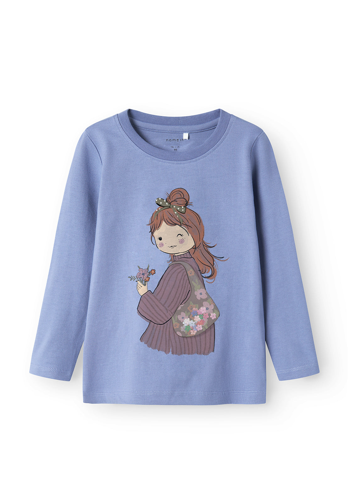 Name It Mini Girl Otrea Long Sleeve Top, Blue