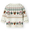 Name It Baby Boy Ralko Long Sleeve Knit Christmas Jumper, Beige