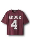 Name It Kid Girl Rhinestone Short Sleeve Tee, Wine