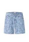 Name It Kid Girl Rose Denim Floral Long Denim Shorts, Blue