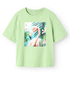 Name It Kid Girl Votea Short Sleeve Top, Arcadian Green