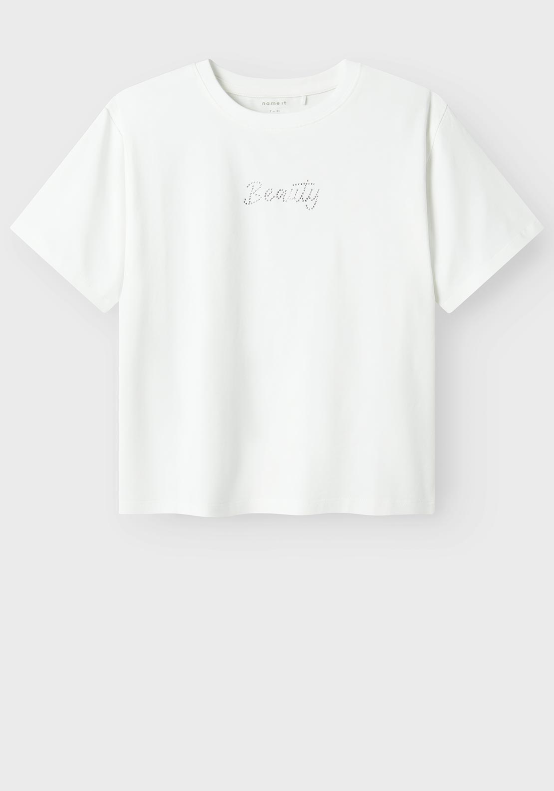 Name It Kid Girl Delik Short Sleeve Tee, Bright White