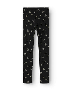 Name It Kid Girl Vivian Bow Print Legging, Black