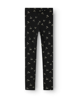 Name It Kid Girl Vivian Bow Print Legging, Black