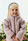 Name It Mini Girl Minna Teddy Long Sleeve Jacket, Pink